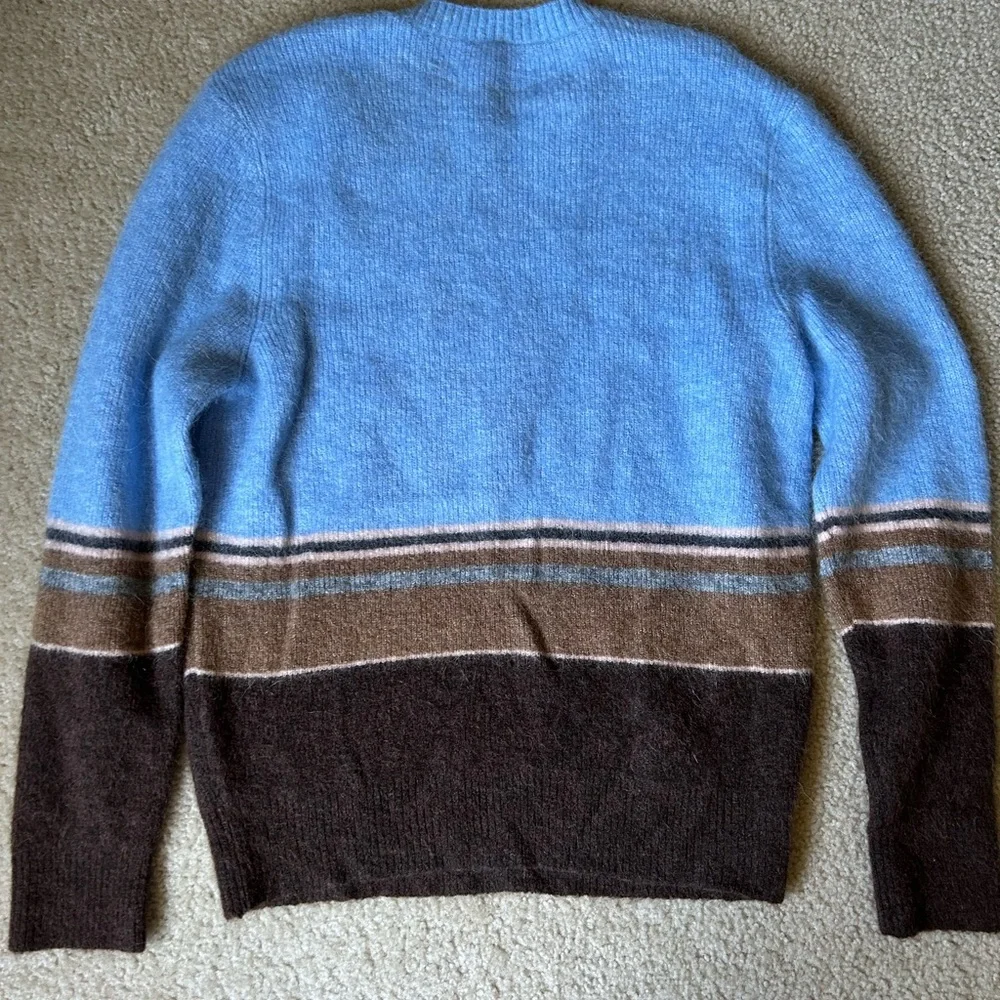 Aime Leon Dore Blue and Brown Crewneck Sweater